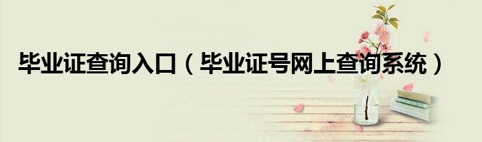 毕业证查询入口（毕业证号网上查询系统）