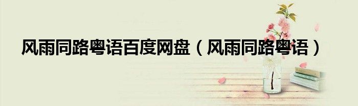 风雨同路粤语百度网盘（风雨同路粤语）