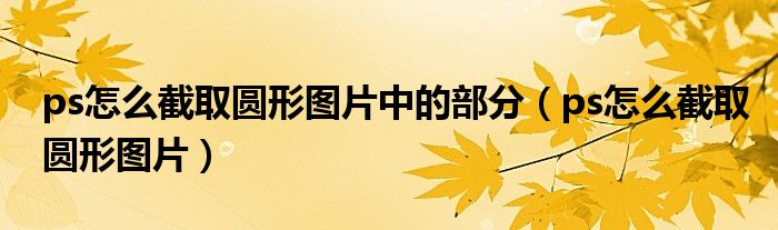 ps怎么截取圆形图片中的部分（ps怎么截取圆形图片）