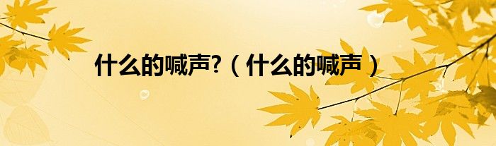 什么的喊声?（什么的喊声）