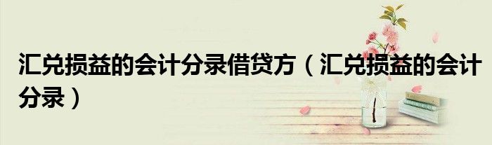 汇兑损益的会计分录借贷方（汇兑损益的会计分录）