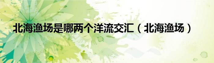北海渔场是哪两个洋流交汇（北海渔场）