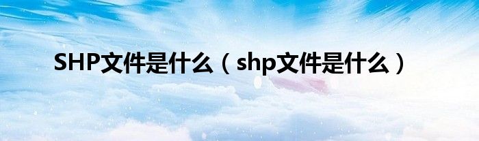 SHP文件是什么（shp文件是什么）