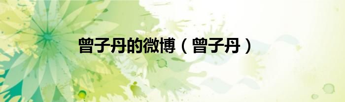 曾子丹的微博（曾子丹）