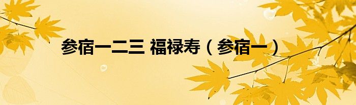 参宿一二三 福禄寿（参宿一）