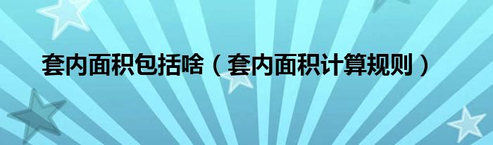 套内面积包括啥（套内面积计算规则）