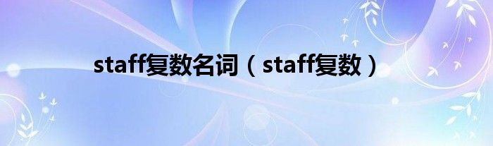 staff复数名词（staff复数）