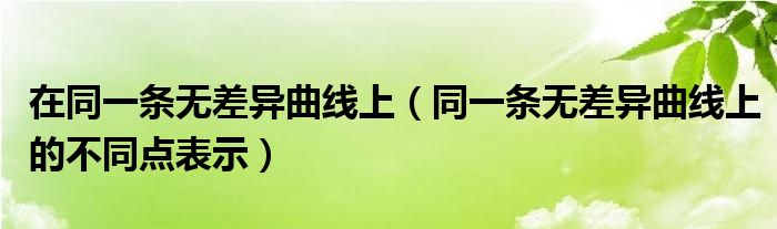 在同一条无差异曲线上（同一条无差异曲线上的不同点表示）