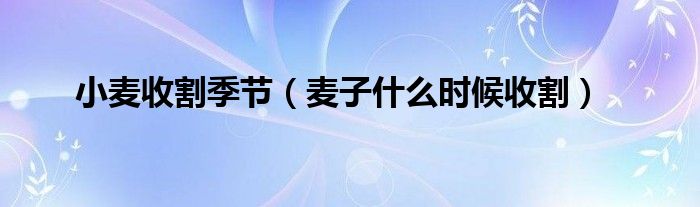 小麦收割季节（麦子什么时候收割）