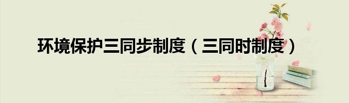 环境保护三同步制度（三同时制度）