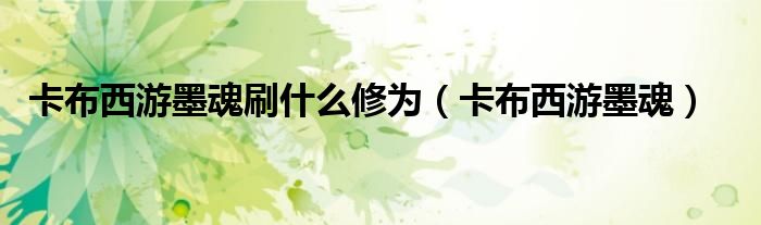 卡布西游墨魂刷什么修为（卡布西游墨魂）