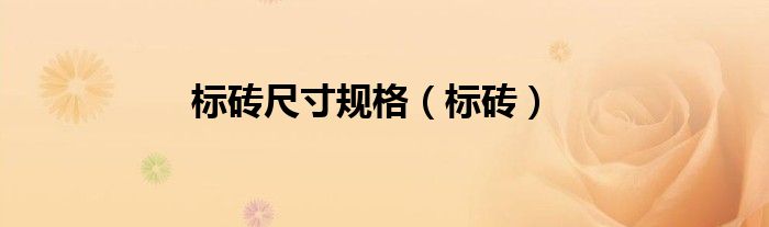 标砖尺寸规格（标砖）