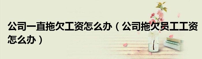 公司一直拖欠工资怎么办（公司拖欠员工工资怎么办）