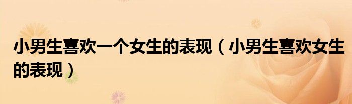 小男生喜欢一个女生的表现（小男生喜欢女生的表现）