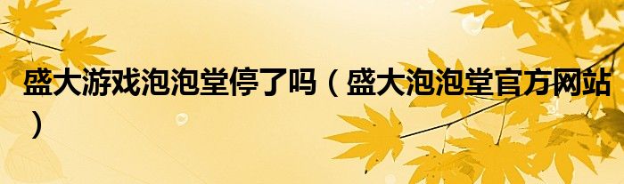 盛大游戏泡泡堂停了吗（盛大泡泡堂官方网站）