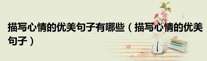 描写心情的优美句子有哪些（描写心情的优美句子）