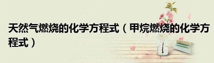 天然气燃烧的化学方程式（甲烷燃烧的化学方程式）