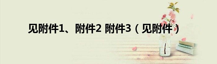 见附件1、附件2 附件3（见附件）