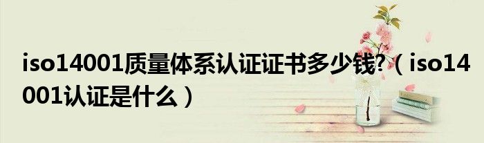 iso14001质量体系认证证书多少钱?（iso14001认证是什么）