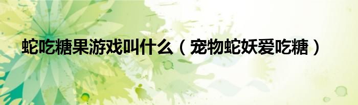 蛇吃糖果游戏叫什么（宠物蛇妖爱吃糖）