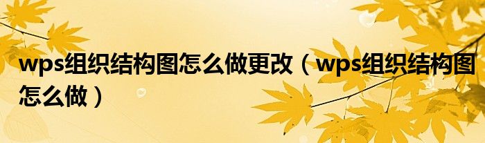wps组织结构图怎么做更改（wps组织结构图怎么做）