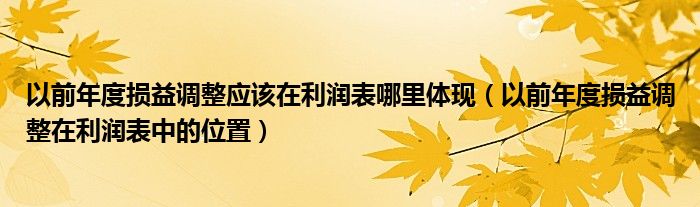 以前年度损益调整应该在利润表哪里体现（以前年度损益调整在利润表中的位置）