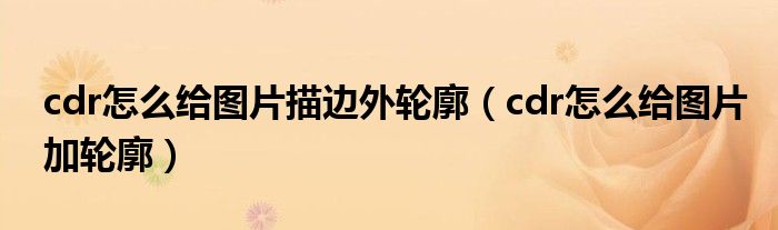 cdr怎么给图片描边外轮廓（cdr怎么给图片加轮廓）
