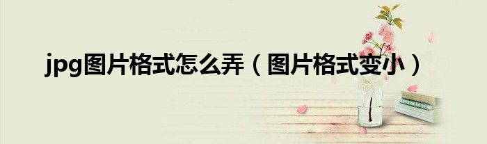 jpg图片格式怎么弄（图片格式变小）