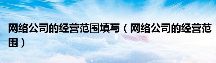 网络公司的经营范围填写（网络公司的经营范围）