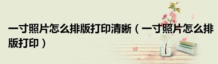 一寸照片怎么排版打印清晰（一寸照片怎么排版打印）