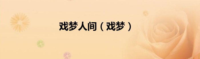 戏梦人间（戏梦）