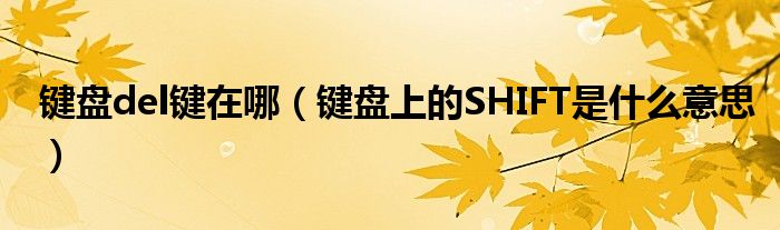 键盘del键在哪（键盘上的SHIFT是什么意思）