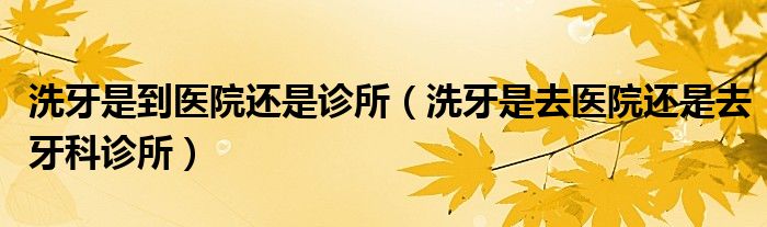 洗牙是到医院还是诊所（洗牙是去医院还是去牙科诊所）