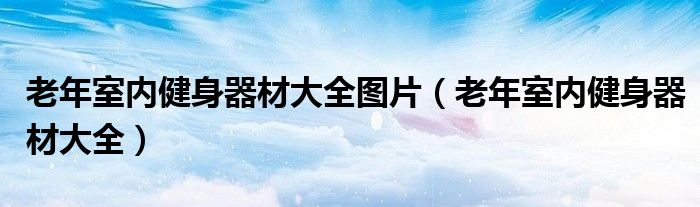 老年室内健身器材大全图片（老年室内健身器材大全）