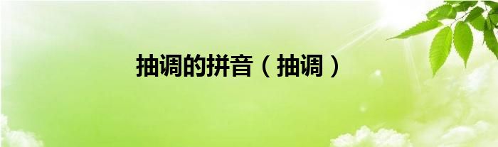 抽调的拼音（抽调）