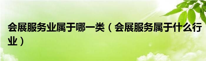 会展服务业属于哪一类（会展服务属于什么行业）