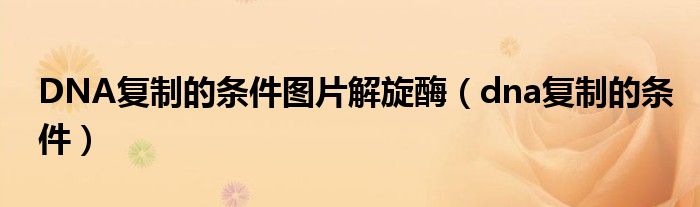 DNA复制的条件图片解旋酶（dna复制的条件）