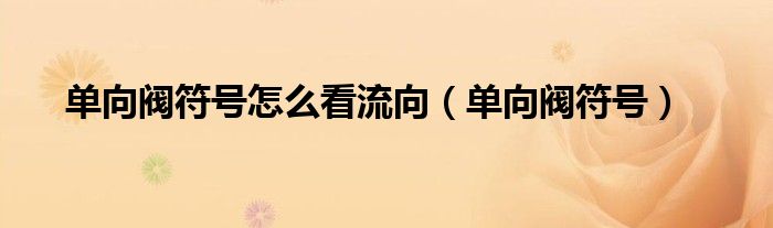 单向阀符号怎么看流向（单向阀符号）