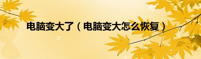 电脑变大了（电脑变大怎么恢复）