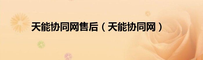 天能协同网售后（天能协同网）