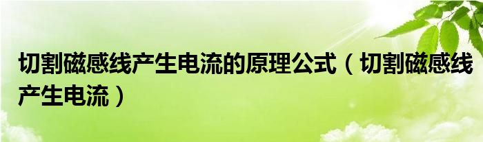 切割磁感线产生电流的原理公式（切割磁感线产生电流）