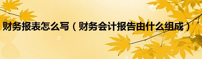 财务报表怎么写（财务会计报告由什么组成）