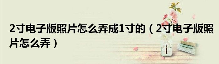 2寸电子版照片怎么弄成1寸的（2寸电子版照片怎么弄）