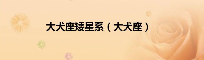 大犬座矮星系（大犬座）