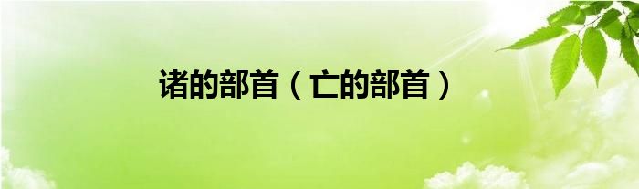 诸的部首（亡的部首）
