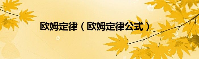 欧姆定律（欧姆定律公式）