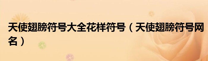 天使翅膀符号大全花样符号（天使翅膀符号网名）