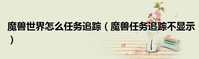 魔兽世界怎么任务追踪（魔兽任务追踪不显示）