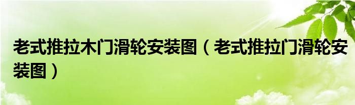 老式推拉木门滑轮安装图（老式推拉门滑轮安装图）