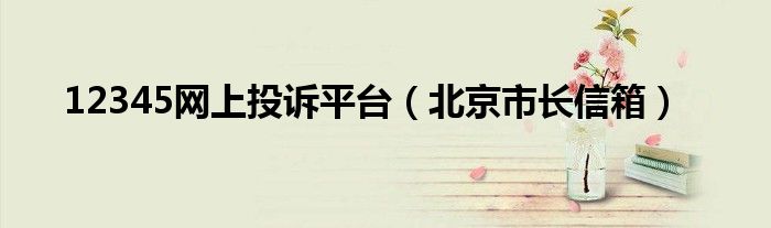 12345网上投诉平台（北京市长信箱）